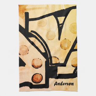 Personalised Rustic Abstract Tea Towel