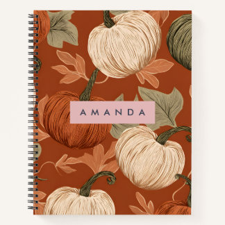Personalised Rustic Autumn Pumpkin Harvest  Notebook
