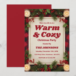 Personalised Rustic Cabin Christmas Party Invitation
