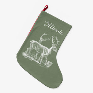 Personalised Rustic Camouflage Green Christmas Large Christmas Stocking