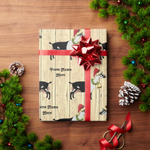 Personalised Rustic Christmas Alpine Dairy Goat Wrapping Paper