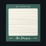 Personalised Rustic Christmas Camping Lake Notepad<br><div class="desc">A rustic, hand-drawn Christmas design with cosy and cute illustrations of camping and lake life. Colours include traditional Christmas colours of green, red and white, as well as dark teal and mint green. This ornament can be personalised with monogram initials, a family name or other custom text. A great holiday...</div>