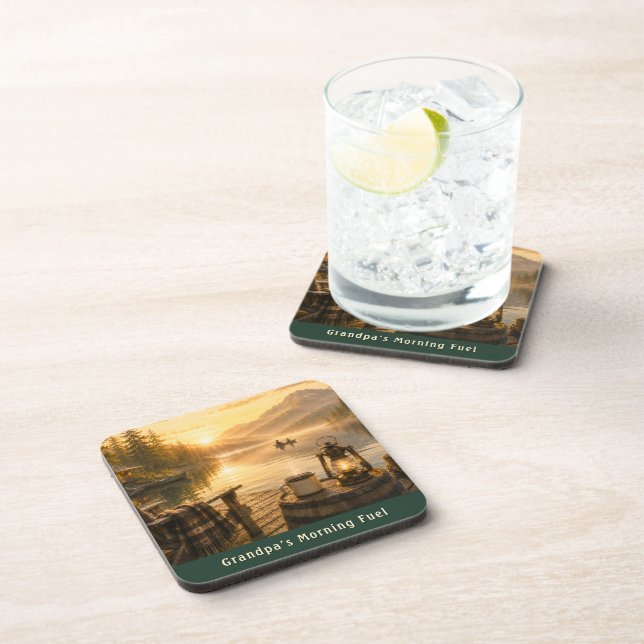 Personalised Rustic Coffee Coaster (Right Side)