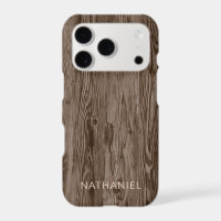 Personalised Rustic Dark Brown Faux Woodgrain