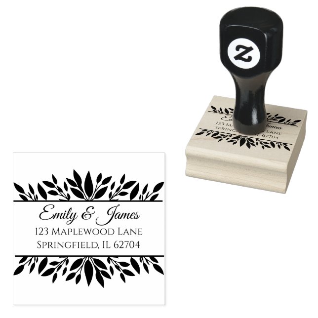 Personalised Rustic Fall Wedding Wood Art Stamp (Stamped)