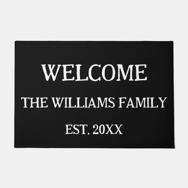 Personalised Rustic Family Name Monogram Doormat   (Front)