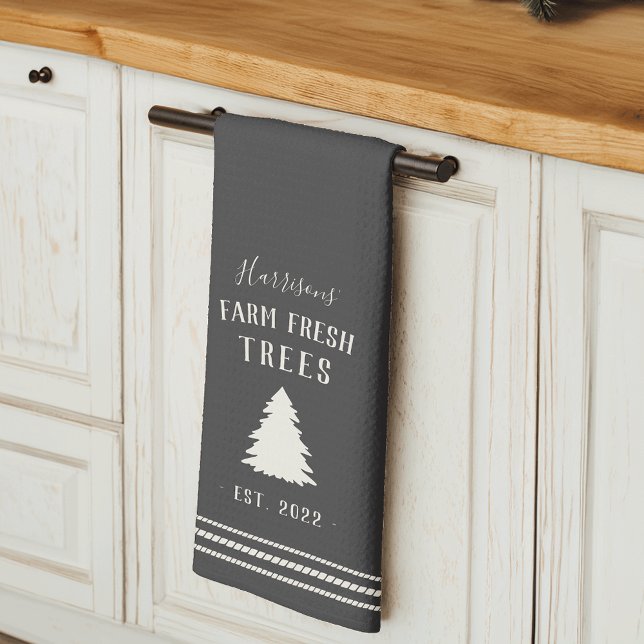 Personalised Rustic Farm Fresh Trees Tea Towel (Creator Uploaded)