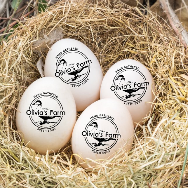 Personalised Rustic Farm Owner Duck Egg Rubber Stamp (Modern custom farm fresh duck egg rubber stamp)