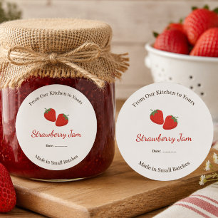Personalised Rustic Farmhouse Strawberry Jam Label