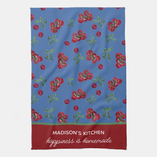  Personalised  Rustic Farmhouse Tomato  Tea Towel (Vertical)