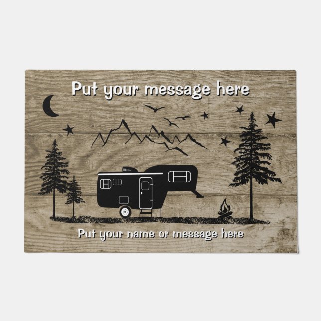 Personalised Rustic Fifth Wheel Doormat (Front)