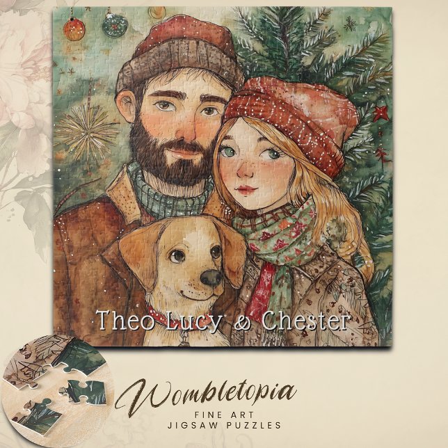 Personalised Rustic First Family Christmas Gift Jigsaw Puzzle (Creator Uploaded)