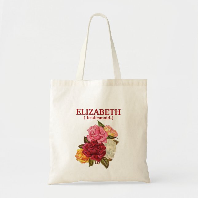 Personalised Rustic Floral Bridesmaid Tote Bag (Front)