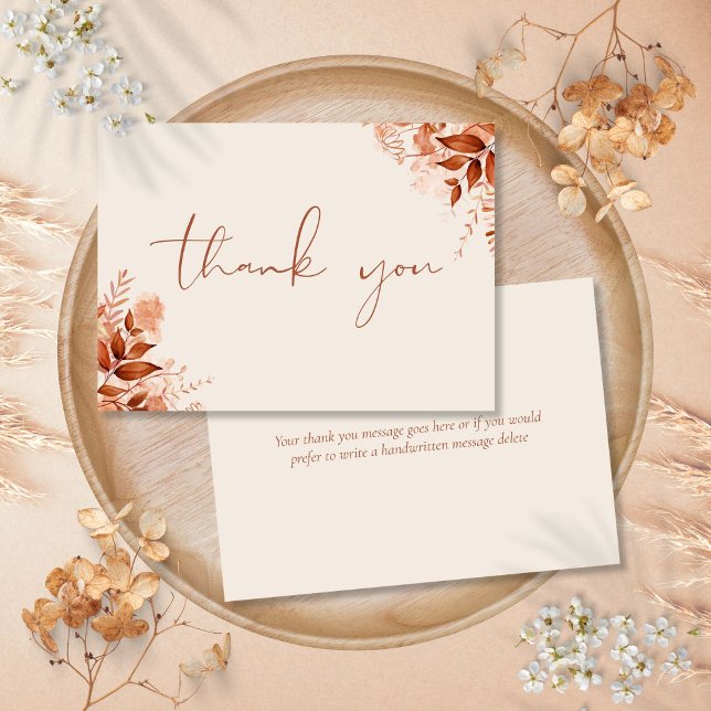 Personalised Rustic Floral Elegant Script Thank You Card (Personalized Rustic Floral Elegant Script Thank You Card)