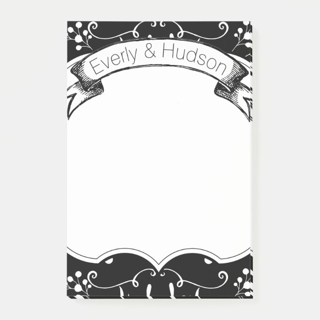 Personalised Rustic Floral Post-it® Notes (Front)