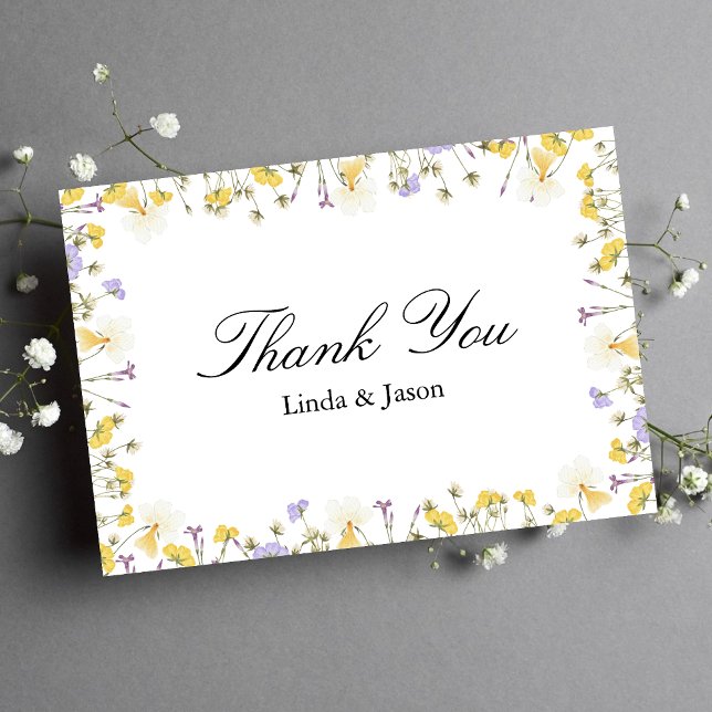 Personalised Rustic Floral Wedding Thank You Card (Personalized rustic floral thank you card shares warm gratitude with a charming touch.)