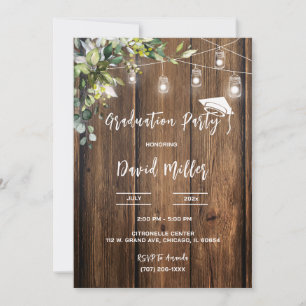 Personalised Rustic Graduation Designs Invitation