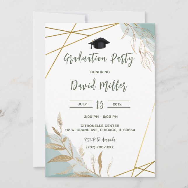 Personalised  Rustic Graduation Designs Invitation (Front)