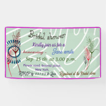 Personalised Rustic green BRIDAL SHOWER BANNER