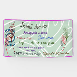 Personalised Rustic green BRIDAL SHOWER BANNER