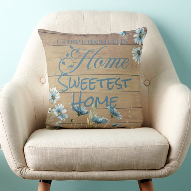 Personalised Rustic 'Home Sweetest Home' Your Name Cushion (Creator Uploaded)