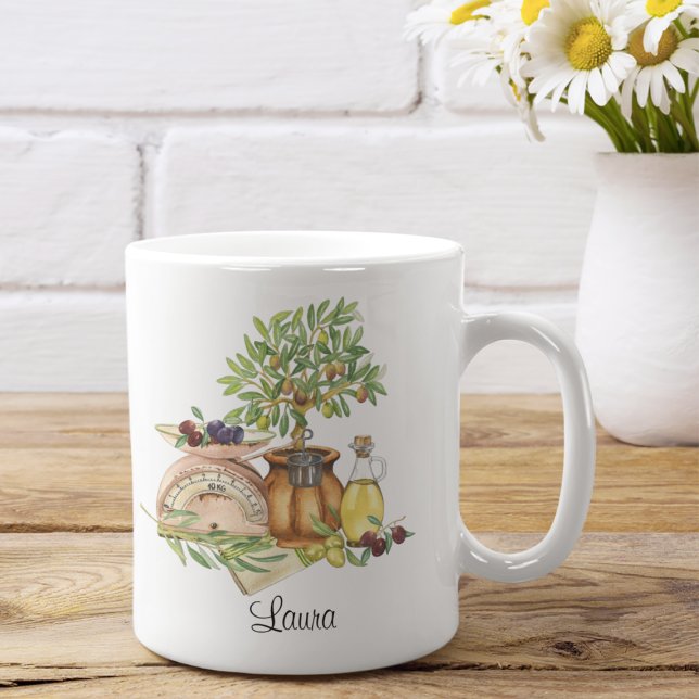 Personalised Rustic Italian Watercolor  Coffee Mug (Creator Uploaded)