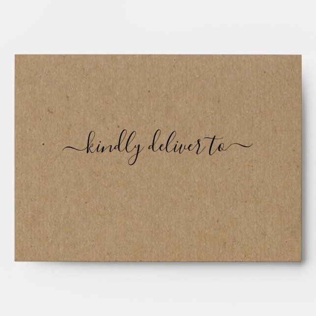 Personalised Rustic Kraft Paper Background Envelope (Front)