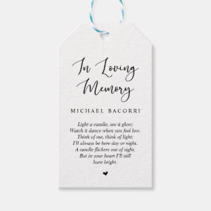 Personalised Rustic Modern Black Font, Funeral Tag