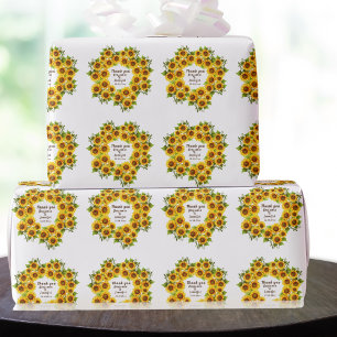 Personalised rustic morden sunflower wedding  wrapping paper