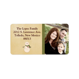 Personalised Rustic Snowman / Scarf Mailing Label