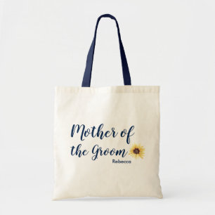 Personalised Rustic Sunflower Mother of the Groom Tote Bag