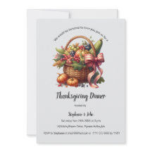 Personalised Rustic Thanksgiving Dinner Invitation