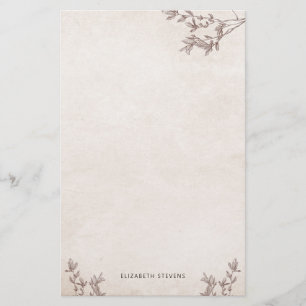 Personalised Rustic Tree Old Paper Stationery