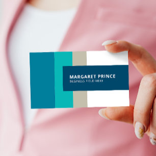 Personalised   Rustic Turquoise Stripes Business Card