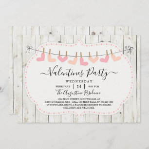 Personalised Rustic Valentine Day Party Invitation
