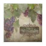 Personalised Rustic Vineyard Winery Fall Wine Sign Ceramic Tile<br><div class="desc">Matching home decor ceramic tile for walls or trivet use for the Pinot Noir Red wine lover in your life. Also excellent for a Wine country business of any kind, gift shop, food cafe, restaurant or a bed & breakfast. Personalise with your own family name or business title. Matches the...</div>