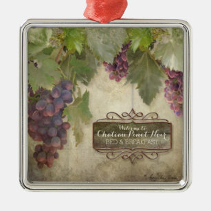 Personalised Rustic Vineyard Winery Fall Wine Sign Metal Ornament