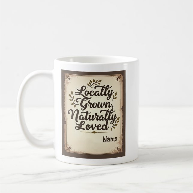 Personalised Rustic Wall Décor Coffee Mug (Left)