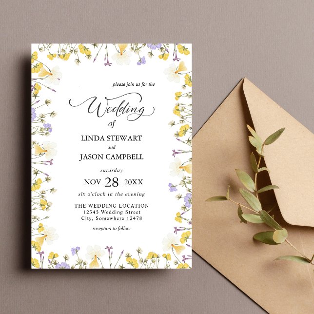 Personalised Rustic Watercolor Floral Wedding Invitation (Creator Uploaded)