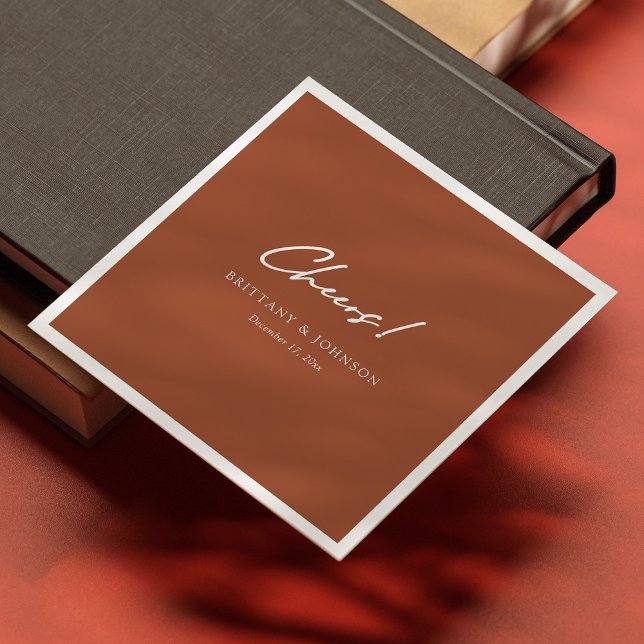  Personalised Rustic Wedding Napkins - Cheers!  (Personalized Rustic Wedding Napkins - Cheers!)