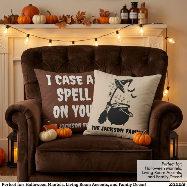 Personalised Rustic Witch Halloween  Cushion (Creator Uploaded)