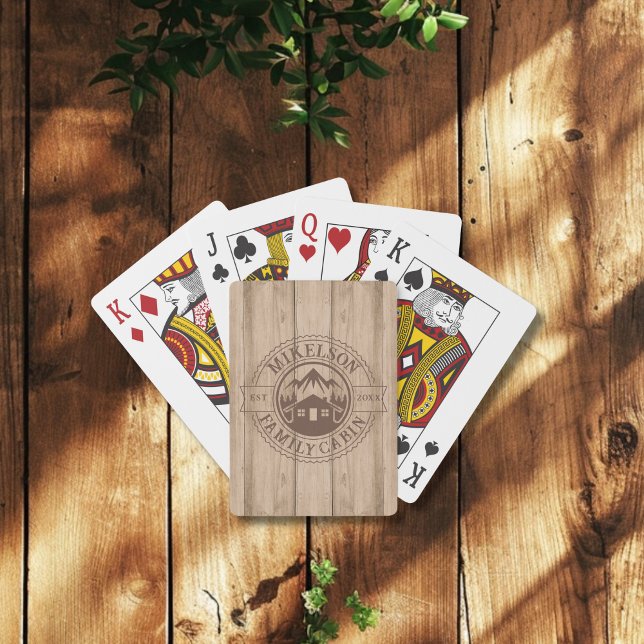Personalised Rustic Wood Family Cabin Playing Cards (Creator Uploaded)