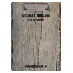 Personalised Rustic Wood Texture Business Clipboard