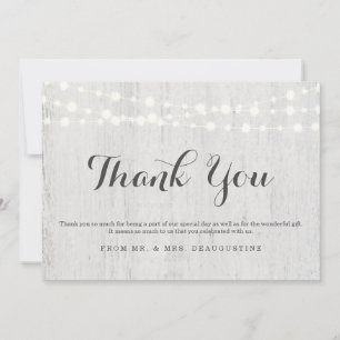 Personalised Rustic Wood Thank You Card