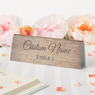 Personalised Rustic Wooden Wedding Name Folding