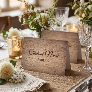 Personalised Rustic Wooden Wedding Name Folding Table Number