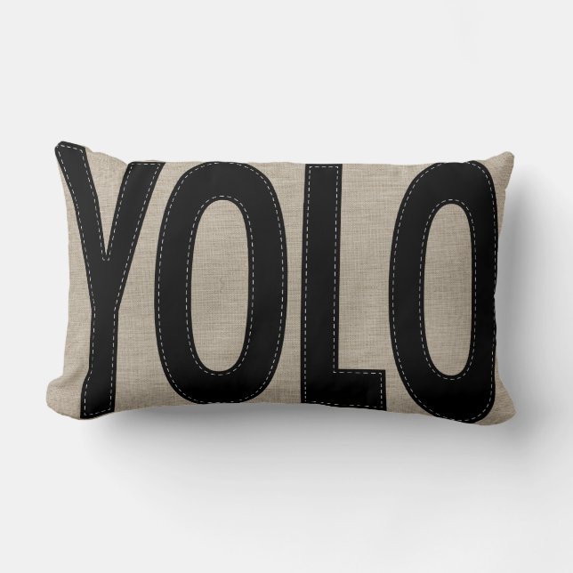 Personalised Rustic YOLO You Only Live Once Lumbar Cushion (Front)