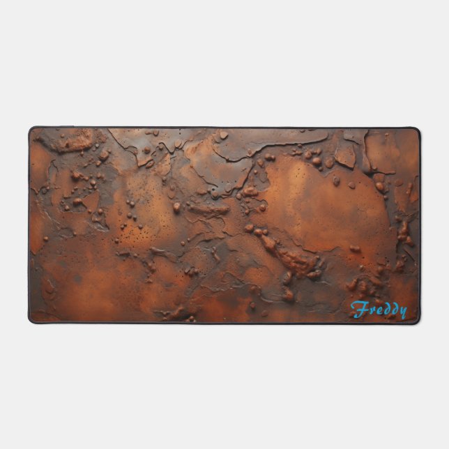 Personalised Rusty Cast Iron Image Desk Mat (Front)