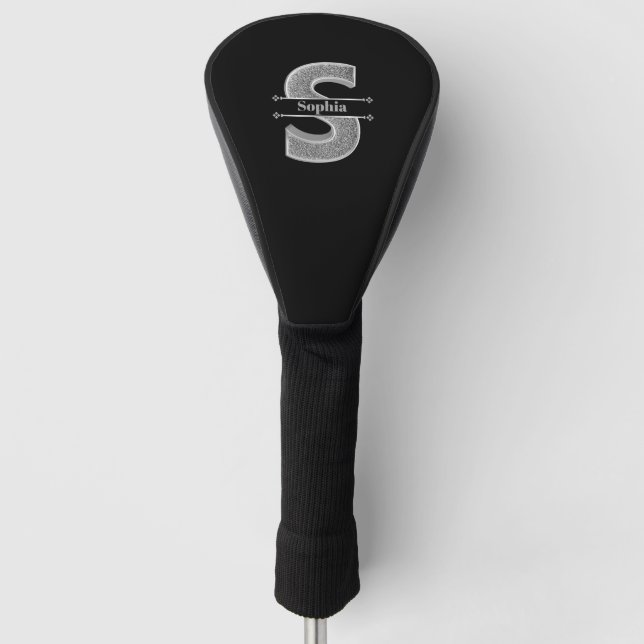 Personalised S Initial Silver Monogram Your Name   Golf Head Cover (Front)