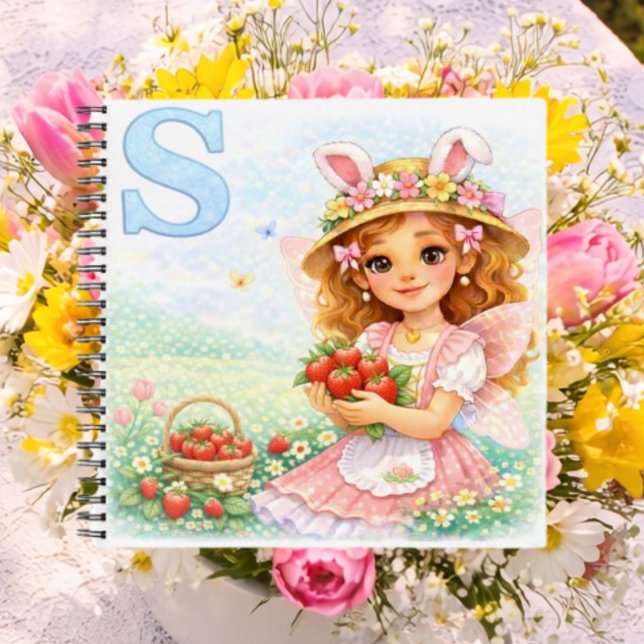 Personalised S Strawberry Gift for Girls Notebook (Creator Uploaded)